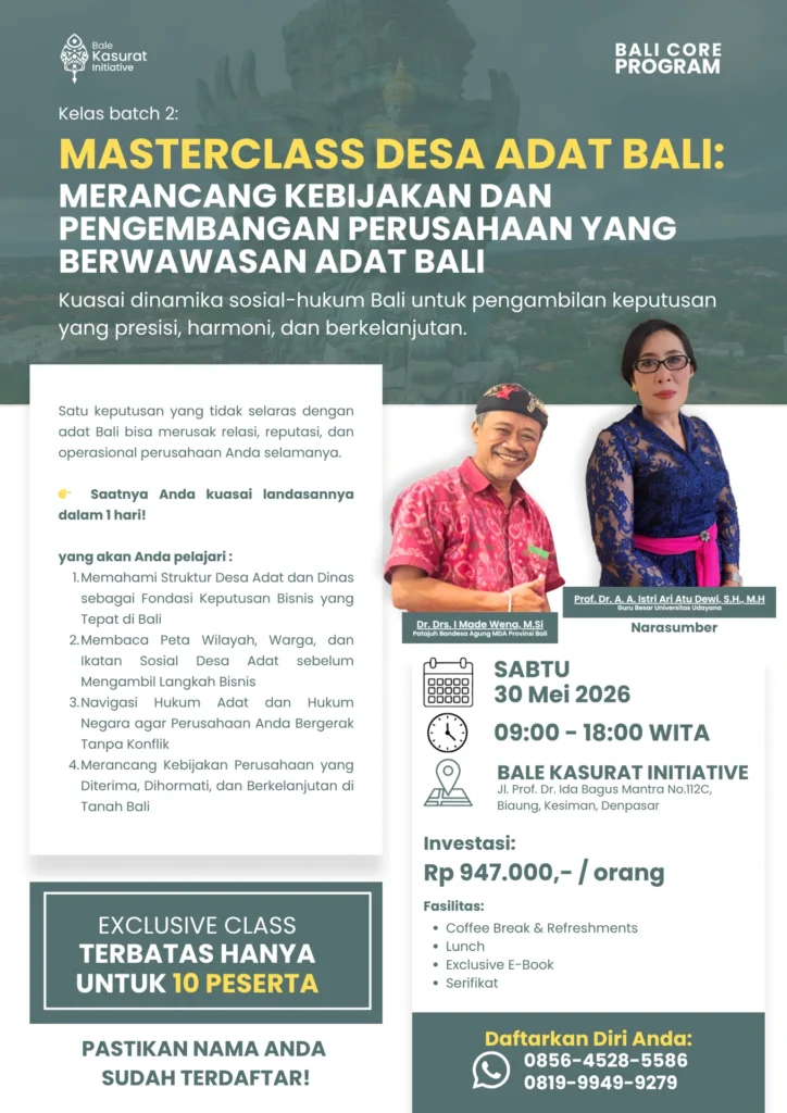 Investasi dan Desa Adat Bali